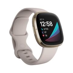 fitbit Sense lunar white/soft gold stainless steel